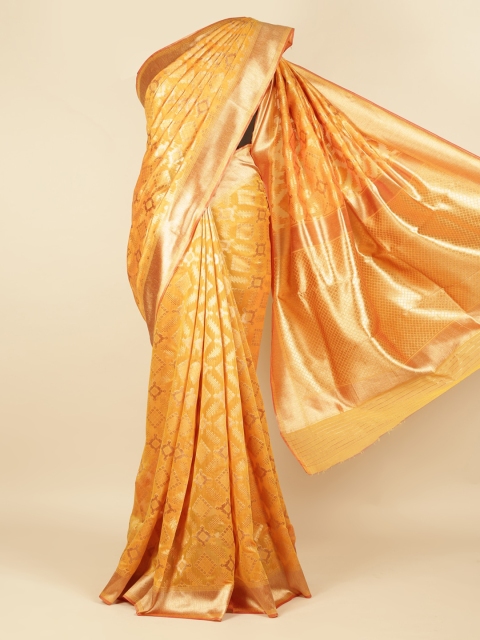 

Pothys Mustard Woven Design Jute Silk Saree