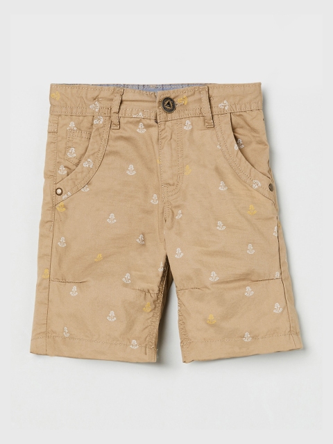 

max Boys Beige Printed Regular Fit Regular Shorts