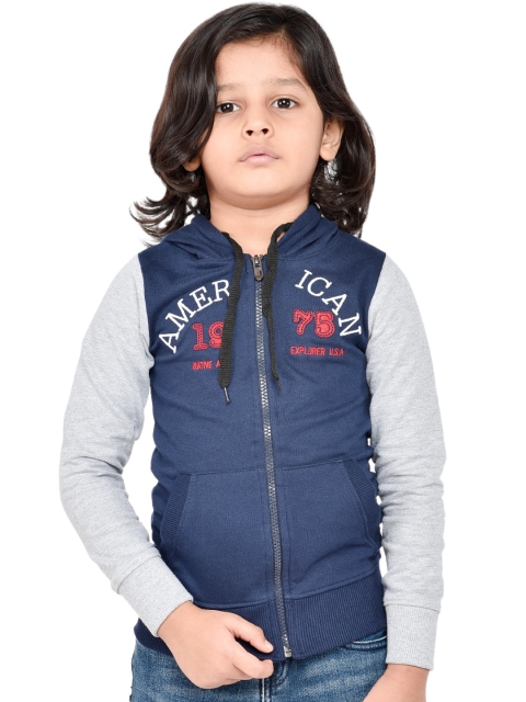 

ORANGE PUMPKKIN Boys Blue Solid Sweatshirt