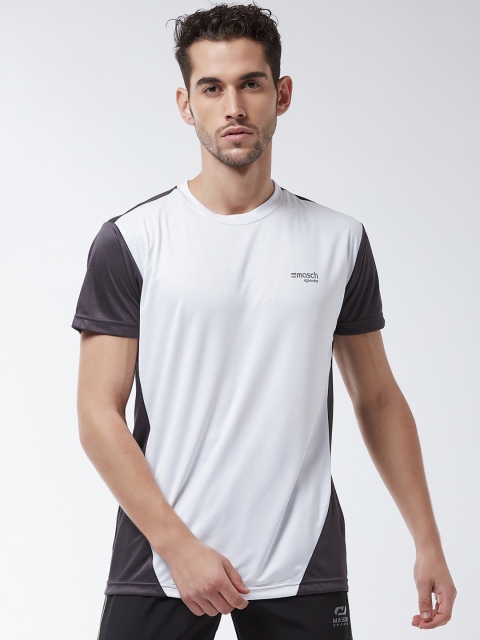

Masch Sports Men White Colourblocked Round Neck T-shirt