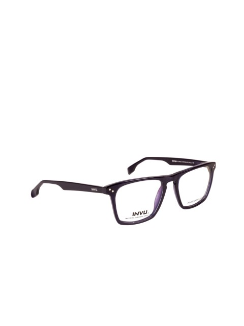 

INVU Unisex Navy Blue Solid Full Rim Square Frames