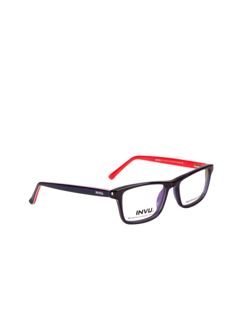 

INVU Unisex Black Colourblocked Full Rim Square Frames A4022B
