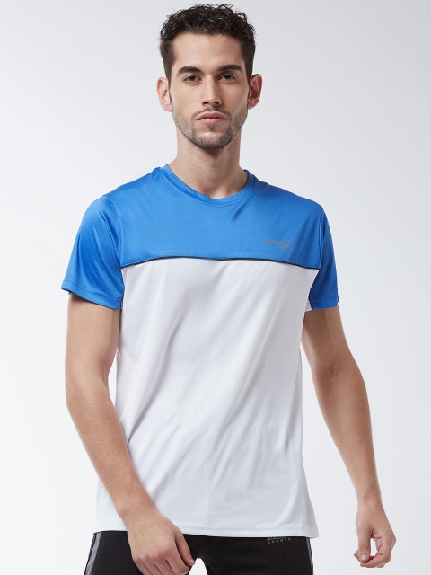 

Masch Sports Men Blue & White Colourblocked Round Neck T-shirt
