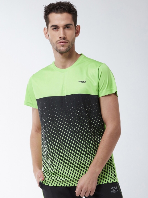 

Masch Sports Men Lime Green Printed Round Neck T-shirt