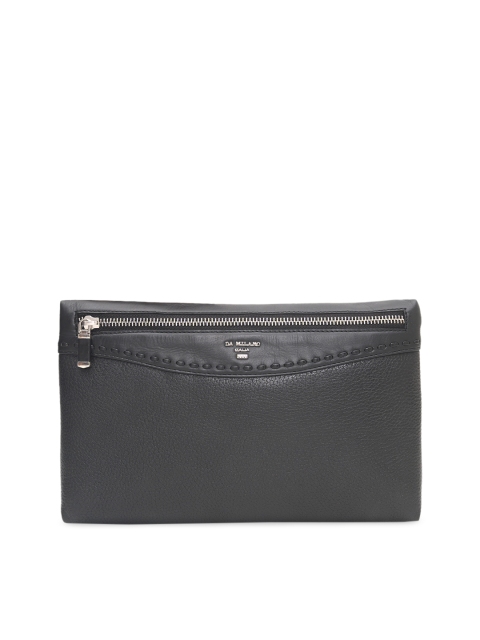 

Da Milano Black Solid Leather Travel Pouch