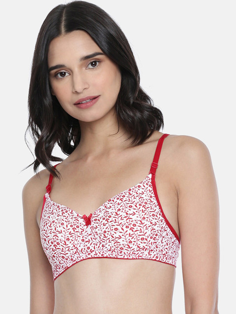 

Lady Love Red & White Printed Non-Wired Lightly Padded Everyday Bra