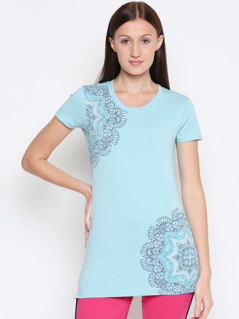 

XIN Women Blue Printed Round Neck T-shirt