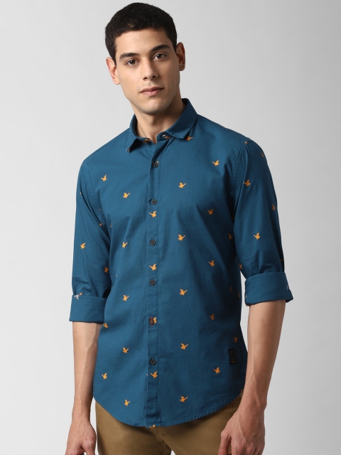 

Peter England Casuals Men Blue Slim Fit Printed Casual Shirt