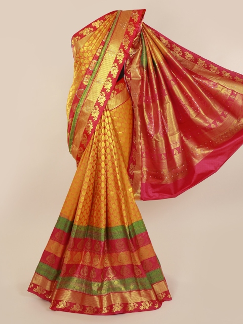 

Pothys Orange Pure Silk Woven Design Kanjeevaram Saree