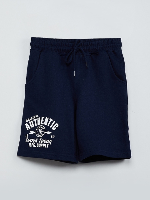 

max Boys Navy Blue Printed Regular Fit Regular Shorts