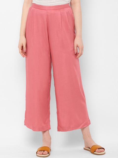 

Allen Solly Woman Women Pink Regular Fit Solid Parallel Trousers