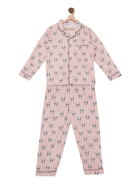 

Fluffalump Kids Pink Printed Night suit