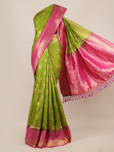 

Pothys Green Woven Design Jute Silk Saree