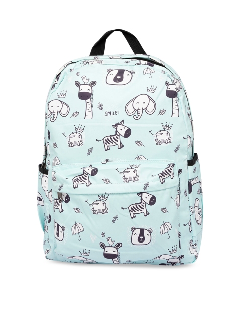 

Satchel Bags Women Blue Backpack with Animals Print