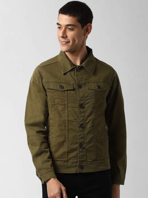 

Peter England Casuals Men Olive Green Colourblocked Tailored Jacket