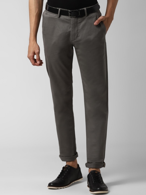 

Peter England Casuals Men Grey Slim Fit Solid Chinos