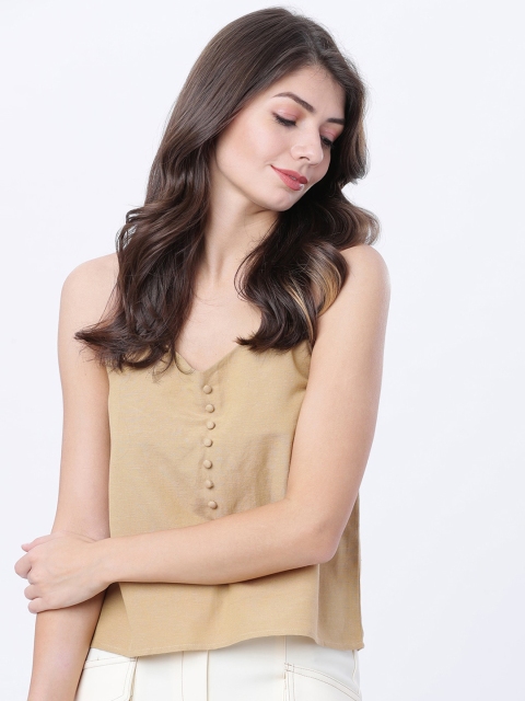 

Tokyo Talkies Women Khaki Solid Top