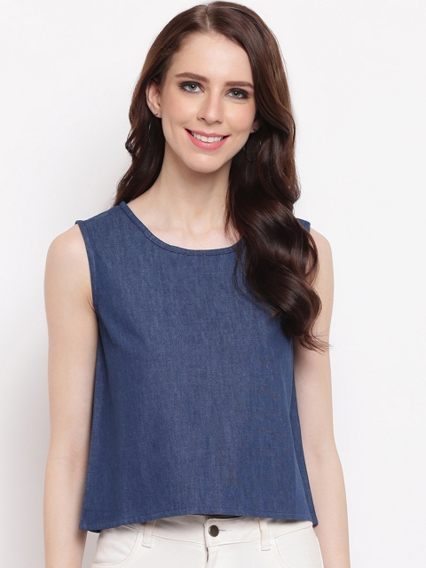 

RIVI Women Blue Solid Top