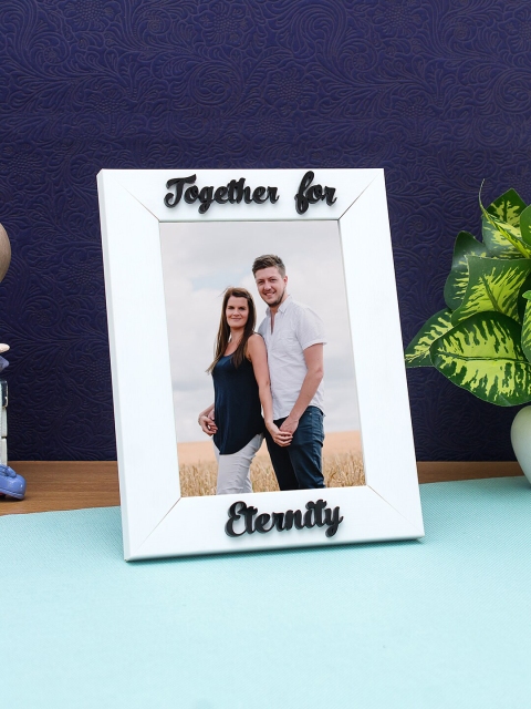 

WISHTANK White Solid Personalized Together For Eternity Table Photo Frame