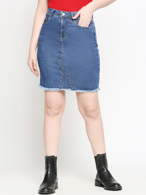 

Kraus Jeans Blue Denim Straight Skirt