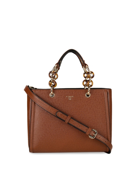 

Da Milano Tan Brown Textured Handheld Leather Bag
