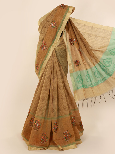 

Pothys Brown Printed Pure Cotton Saree