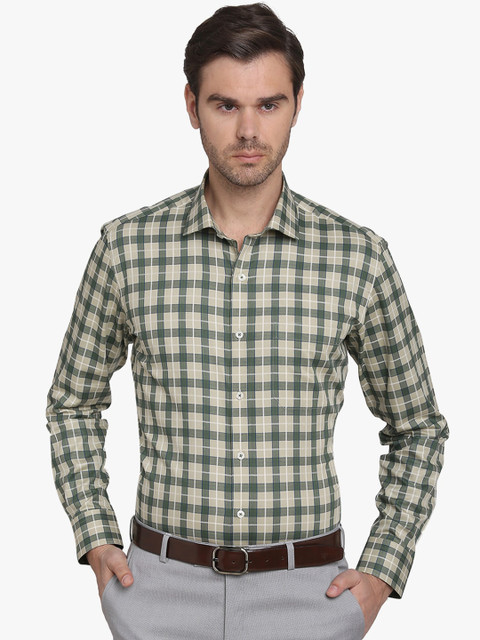 

JADE BLUE Men Multicoloured & Green Slim Fit Checked Casual Shirt, Multi