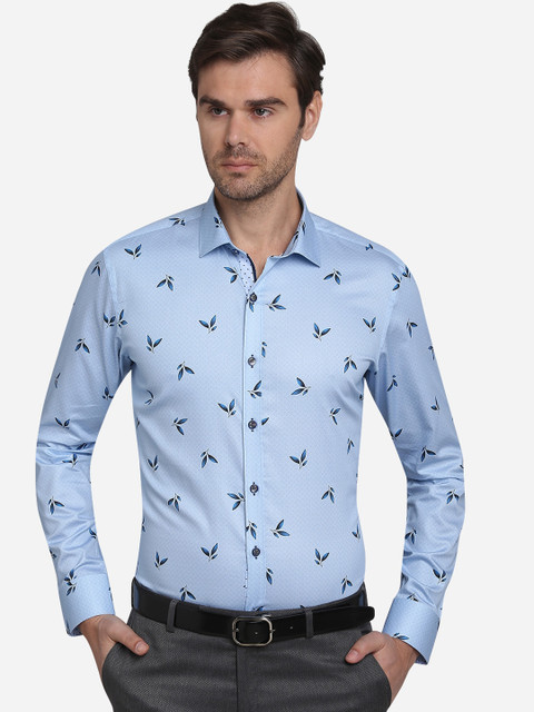 

JB STUDIO Men Blue Slim Fit Printed Formal Shirt