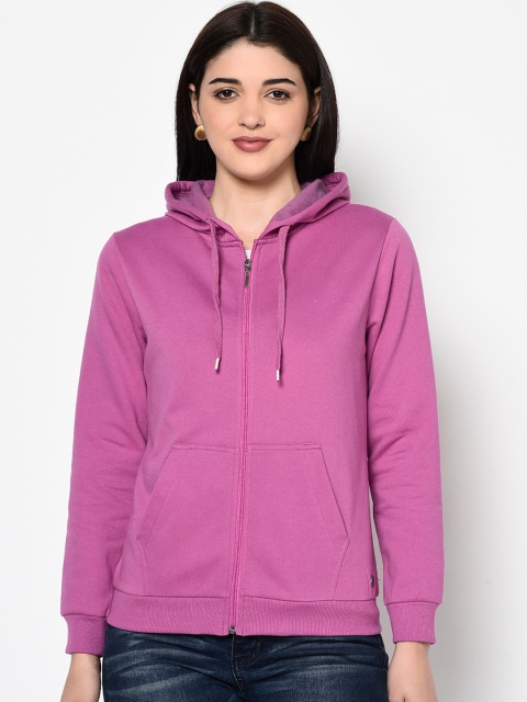

Miss Grace Women Purple Solid Hooded Sweatshirt