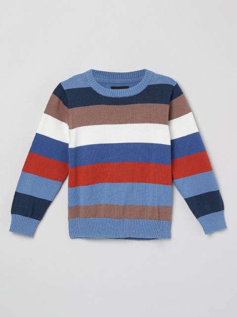 

max Boys Multicoloured Striped Pullover Sweater, Multi