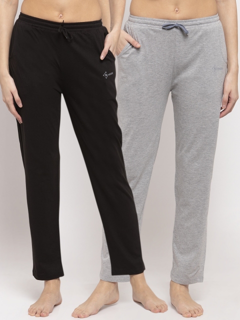 

NEUDIS Women Pack Of 2 Solid Lounge Pants, Grey