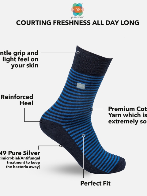 

one8 Select BY VIRAT KOHLI Men Pack Of 3 Assorted Cotton Calf-Length Socks