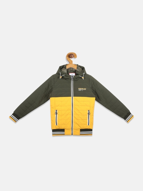 

Monte Carlo Boys Olive Green & Yellow Colourblocked Bomber
