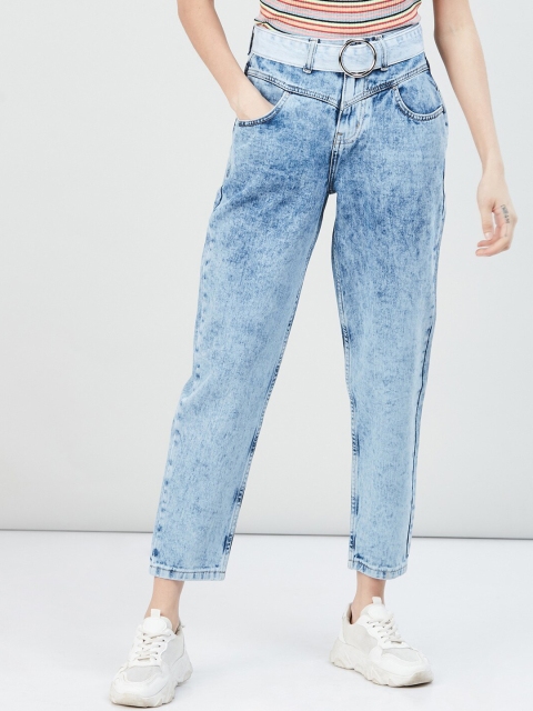 

max Women Blue Regular Fit Mid-Rise Clean Look Jeans