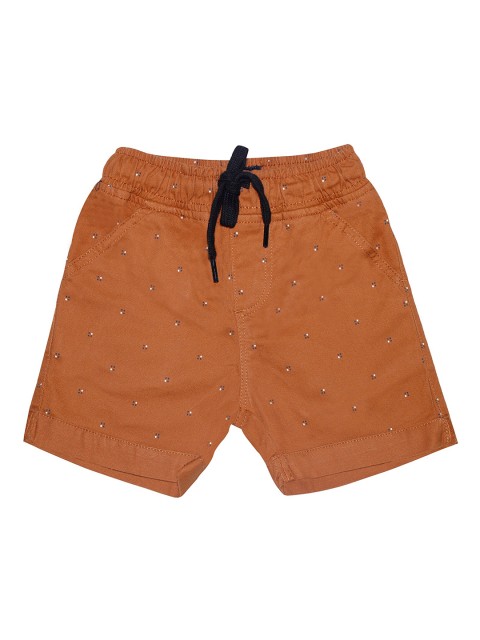 

KiddoPanti Boys Brown Printed Regular Fit Shorts