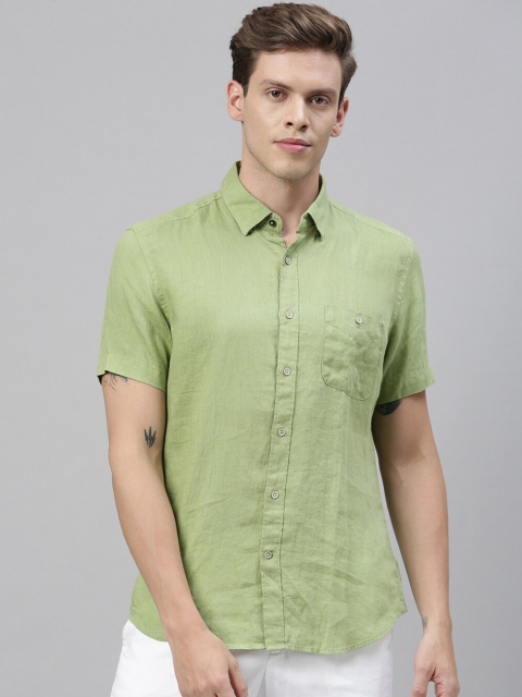 

RARE RABBIT Men Green Tailored Fit Solid Casual Shirt