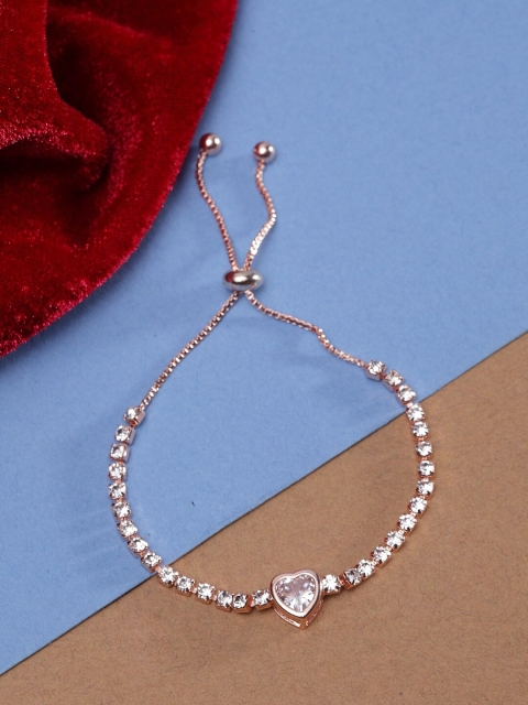 

Ferosh Rose Gold & White Metal Charm Bracelet