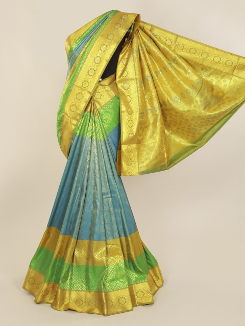 

Pothys Blue Pure Silk Woven Design Kanjeevaram Saree