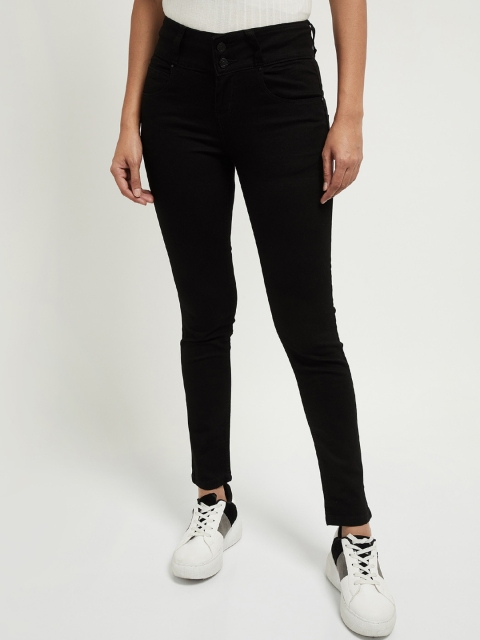 

max Women Black Skinny Fit High-Rise Clean Look Stretchable Jeans