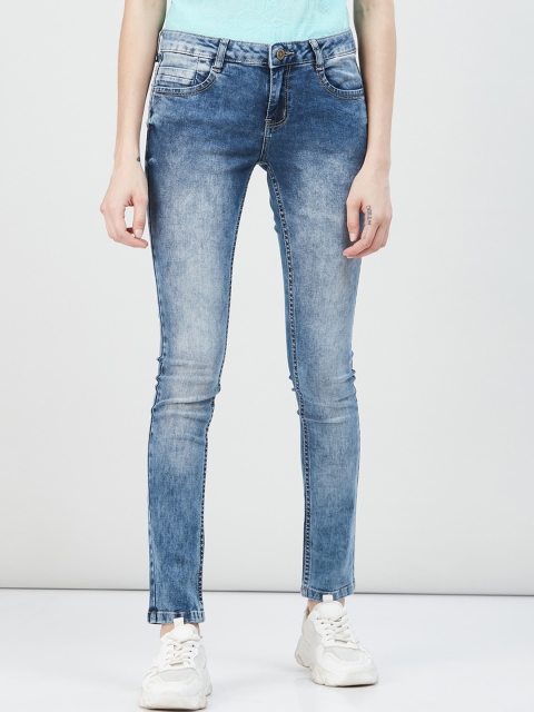 

max Women Blue Skinny Fit Mid-Rise Clean Look Stretchable Jeans