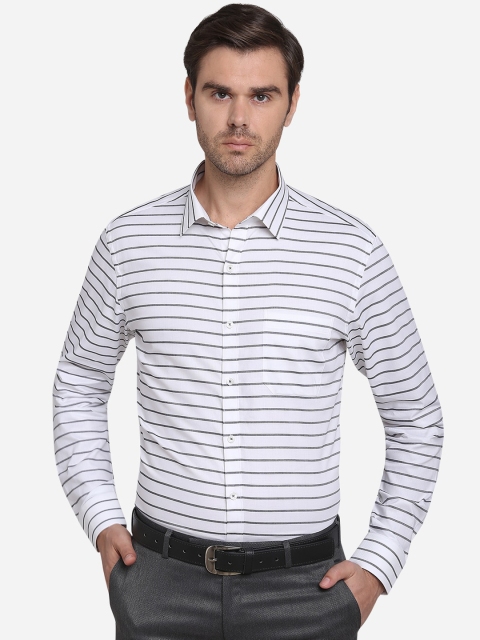 

JADE BLUE Men Multicoloured & Grey Slim Fit Striped Casual Shirt, Multi