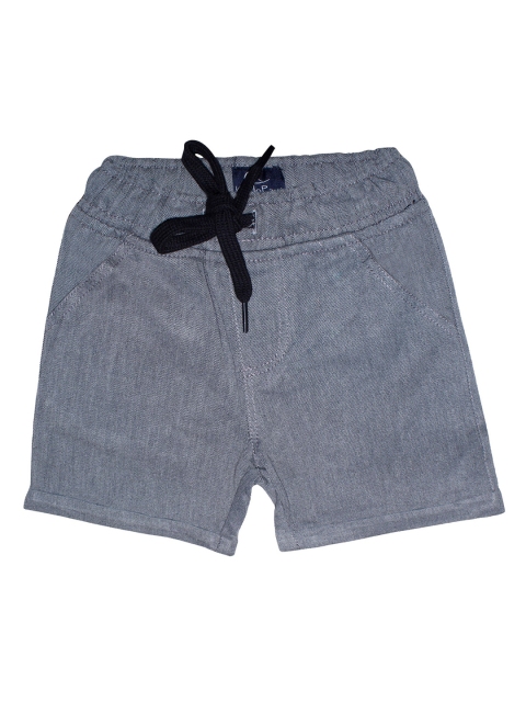 

KiddoPanti Boys Grey Solid Regular Fit Pure Cotton Shorts