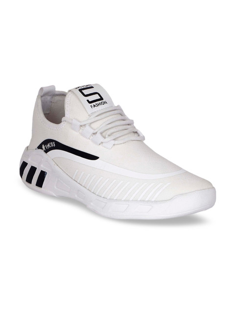 

AVAENS Men White Mesh Running Shoes
