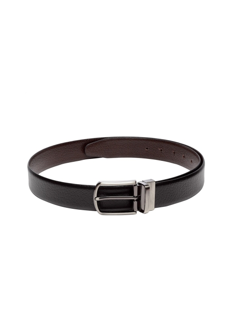 

Teakwood Leathers Men Black & Brown Reversible Textured Leather Belt