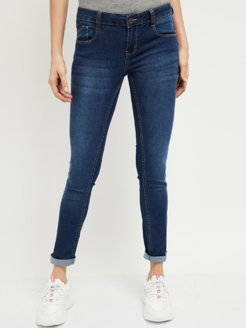 

max Women Blue Skinny Fit Low-Rise Clean Look Stretchable Jeans