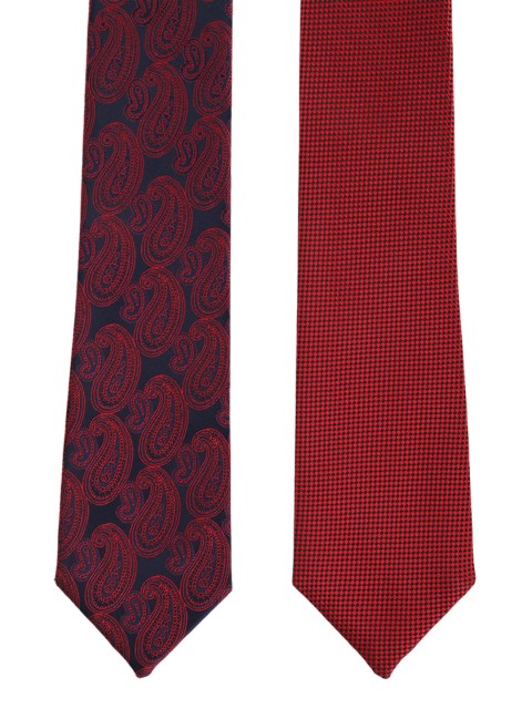 

Van Heusen Men Maroon & Navy Blue Woven Design Broad Tie