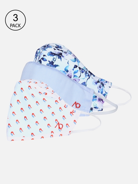 

AD By Arvind Unisex Pack Of 3 Assorted 3-Ply Reusable Cloth Masks