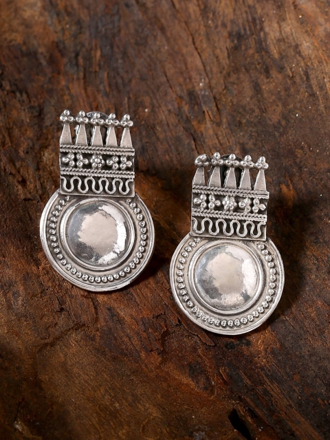 

ADORN by Nikita Ladiwala Silver-Toned Contemporary Studs