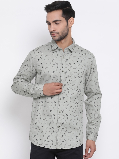 

Richlook Men Green Slim Fit Printed Casual Shirt
