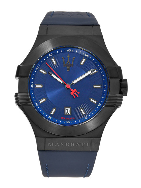 

Maserati Men Blue Leather Analogue Watch R8851108021